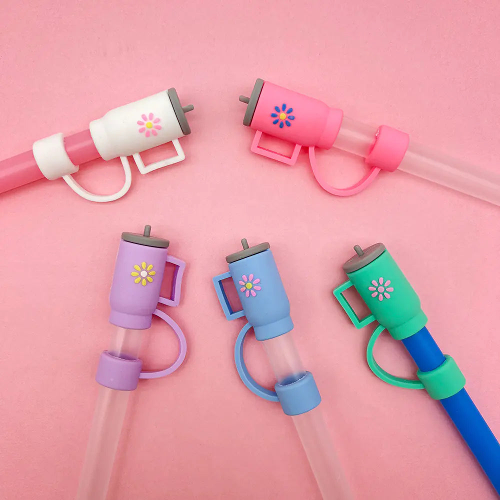 3D Cartoon Dust Cap for Milk Tea Straws and Bottles