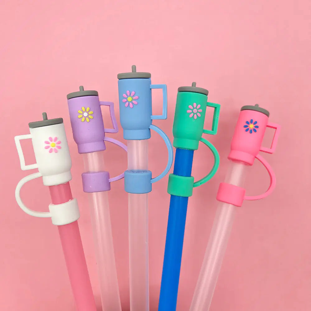 3D Cartoon Dust Cap for Milk Tea Straws and Bottles